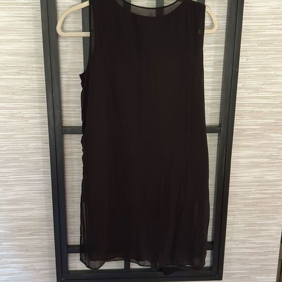 NWT Naracamicie black stretch blouse with layered chiffon front size S - Picture 7 of 8